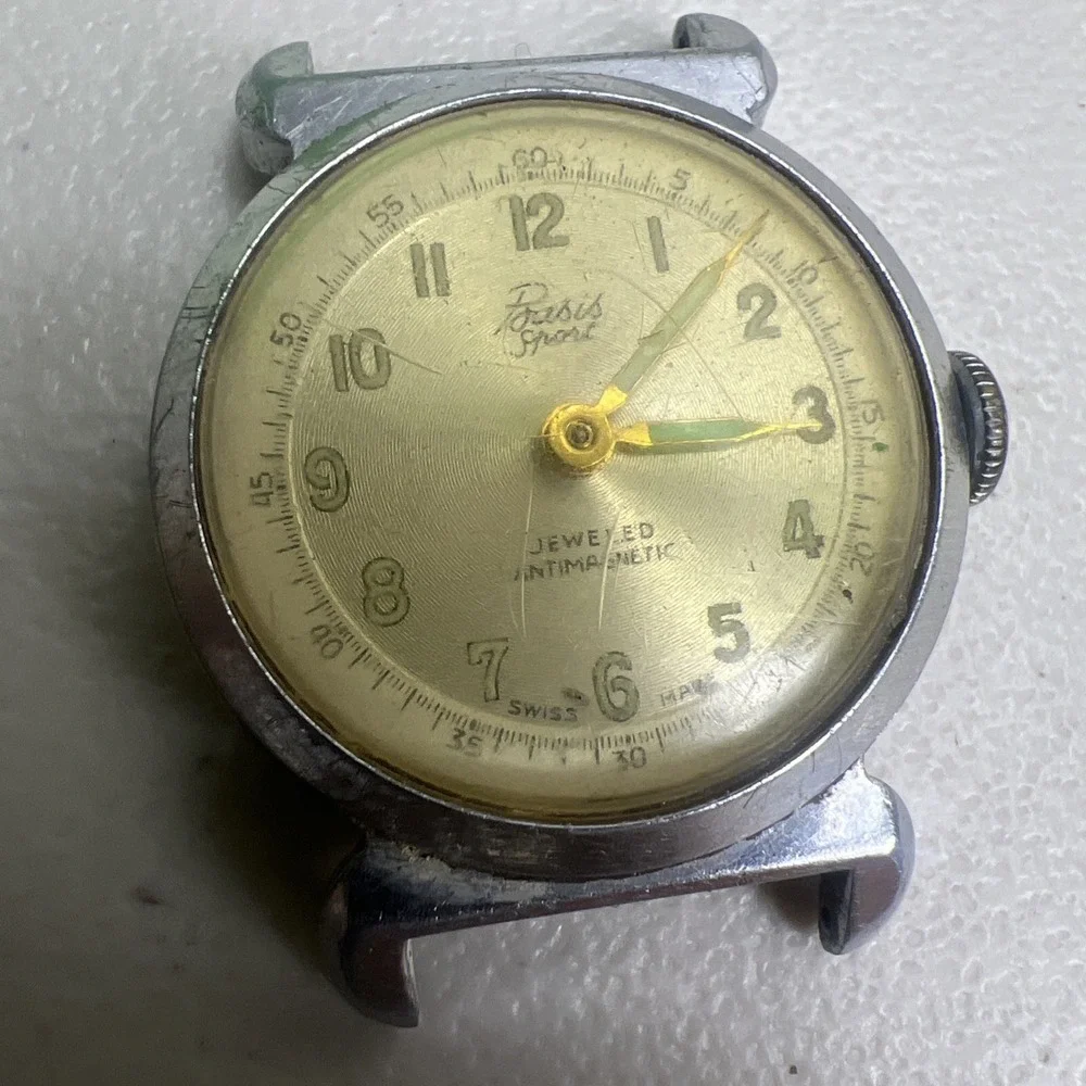 basis antimagnetic manual winding vintage mens‎ watch Parts